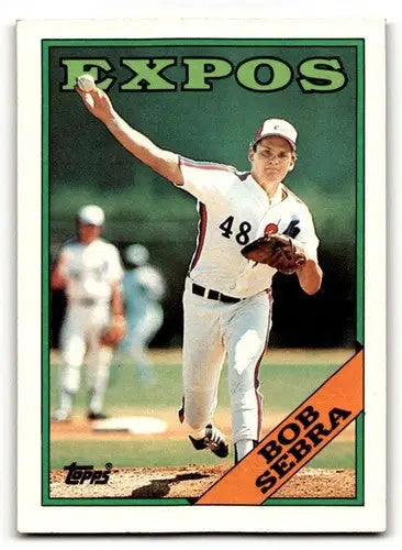 Original gloss 1988 Topps Bob Sebra Montreal Expos baseball card NM Near Mint