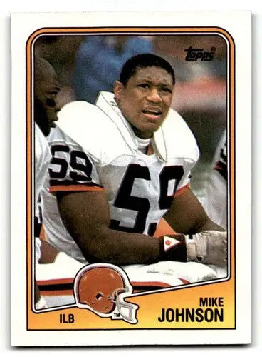 1988 Topps Mike Johnson Cleveland Browns football card with original gloss, ID 62428