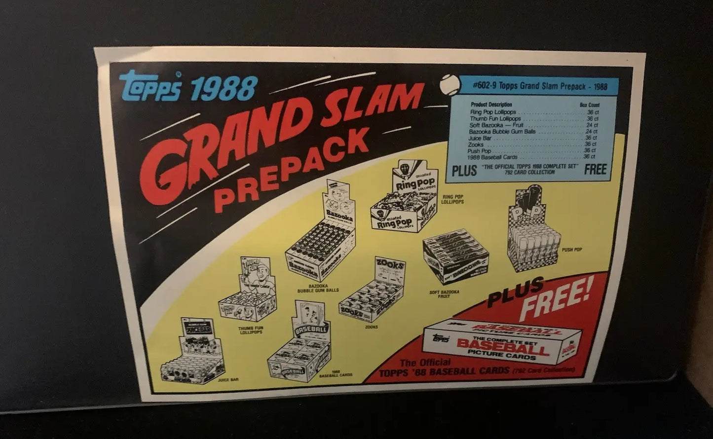 1988 TOPPS BASEBALL Call Your Authorized Wholesaler DEALER ADVERTISING Insert - Baseball Card Single