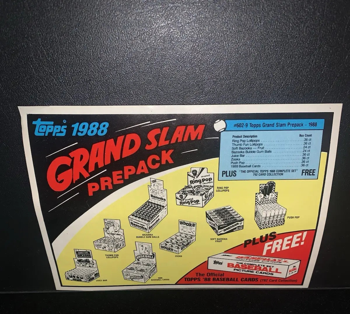 1988 TOPPS BASEBALL Call Your Authorized Wholesaler DEALER ADVERTISING Insert - Baseball Card Single