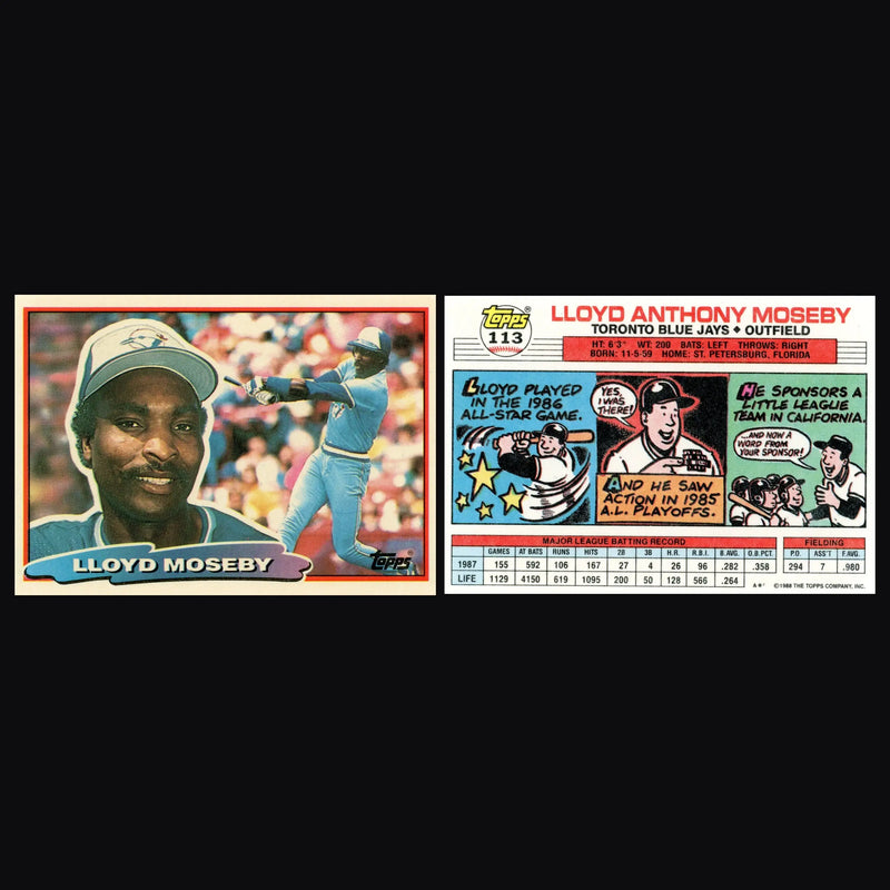 1988 Topps Big #113 Lloyd Moseby Toronto Blue Jays