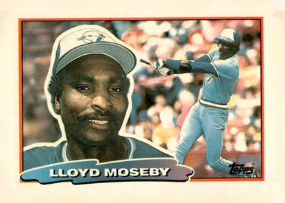 Vintage baseball card of Lloyd Moseby from 1988 Topps Big #113b Lloyd Moseby