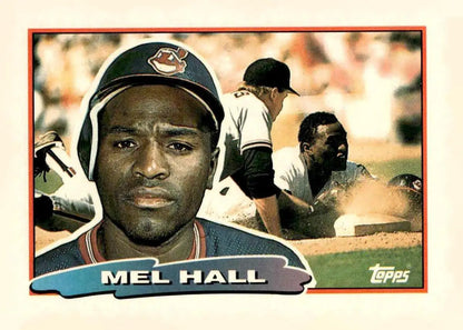 Baseball card featuring Mel Hall from 1988 Topps Big series
