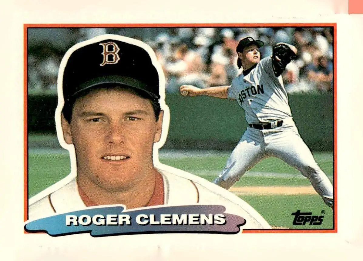 Baseball trading card of Roger Clemens from 1988 Topps Big series 118a Roger Clemens
