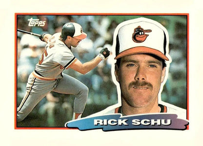 1990 Topps baseball card of Rick Schu from 1988 Topps Big #122a Rick Schu