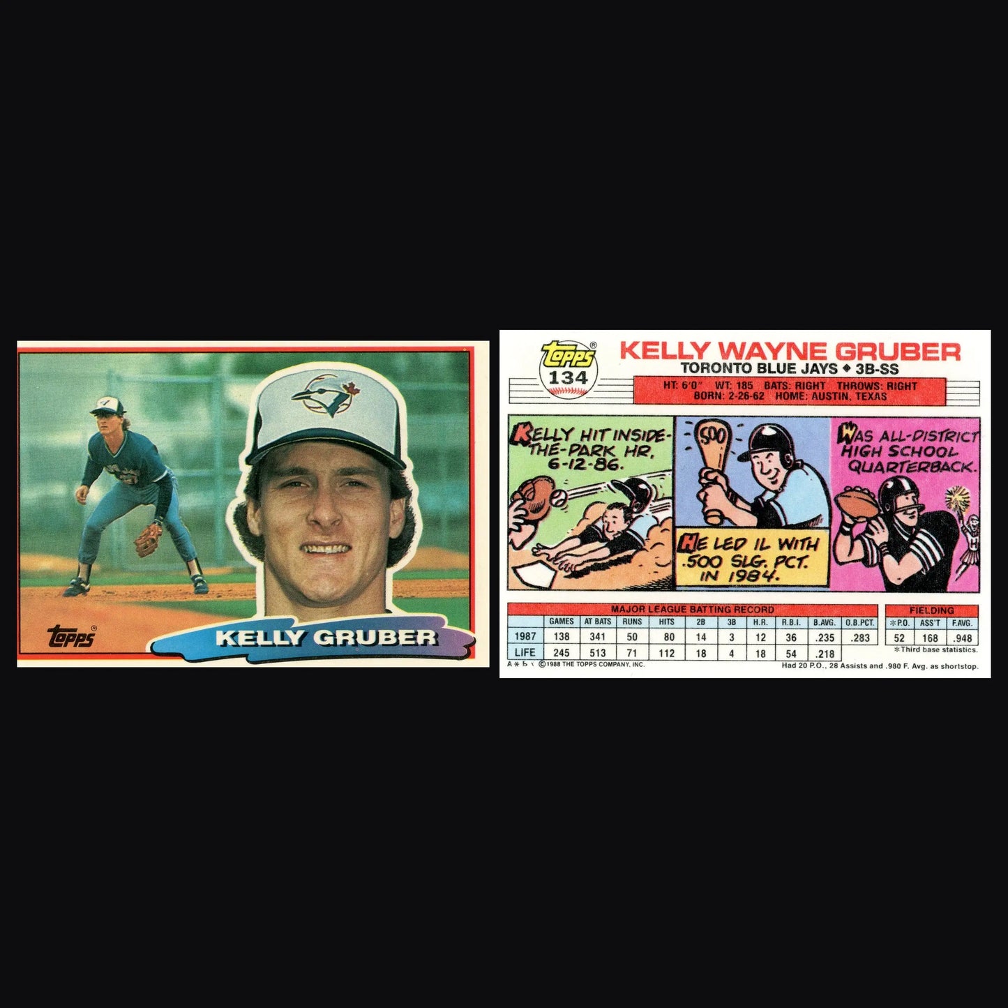 1988 Topps Big #134 Kelly Gruber Toronto Blue Jays