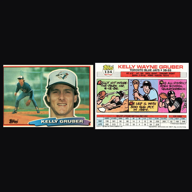 1988 Topps Big #134 Kelly Gruber Toronto Blue Jays