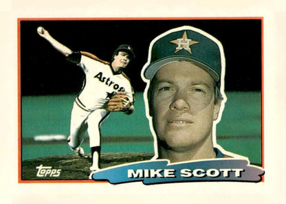 1988 Topps Big Mike Scott baseball card featuring 1987 Topps Mike Scott collectible