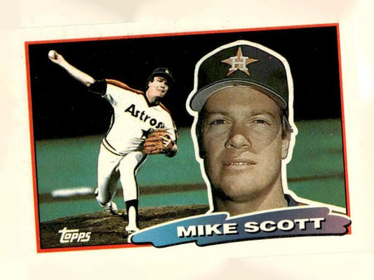 Vintage Mike Scott baseball card from 1988 Topps Big series featuring Houston Astros player