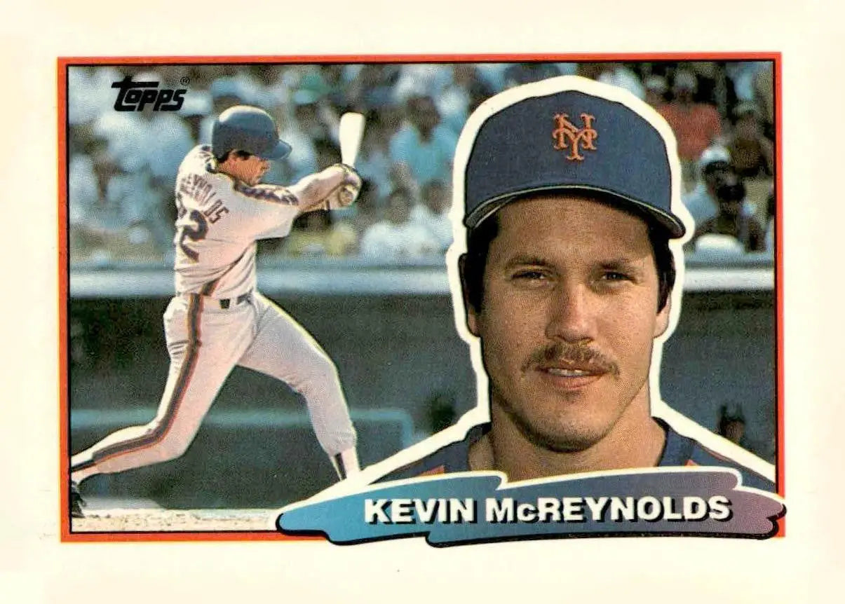 1988 Topps Big Kevin McReynolds baseball card featuring 1987 Topps design