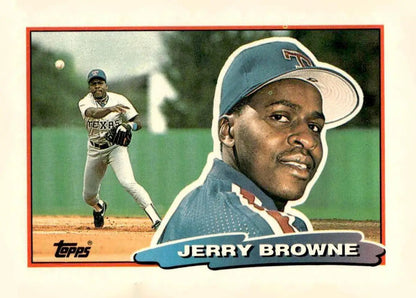 1988 Topps Big Jerry Browne baseball card featuring 1991 Topps Jerry Browne image