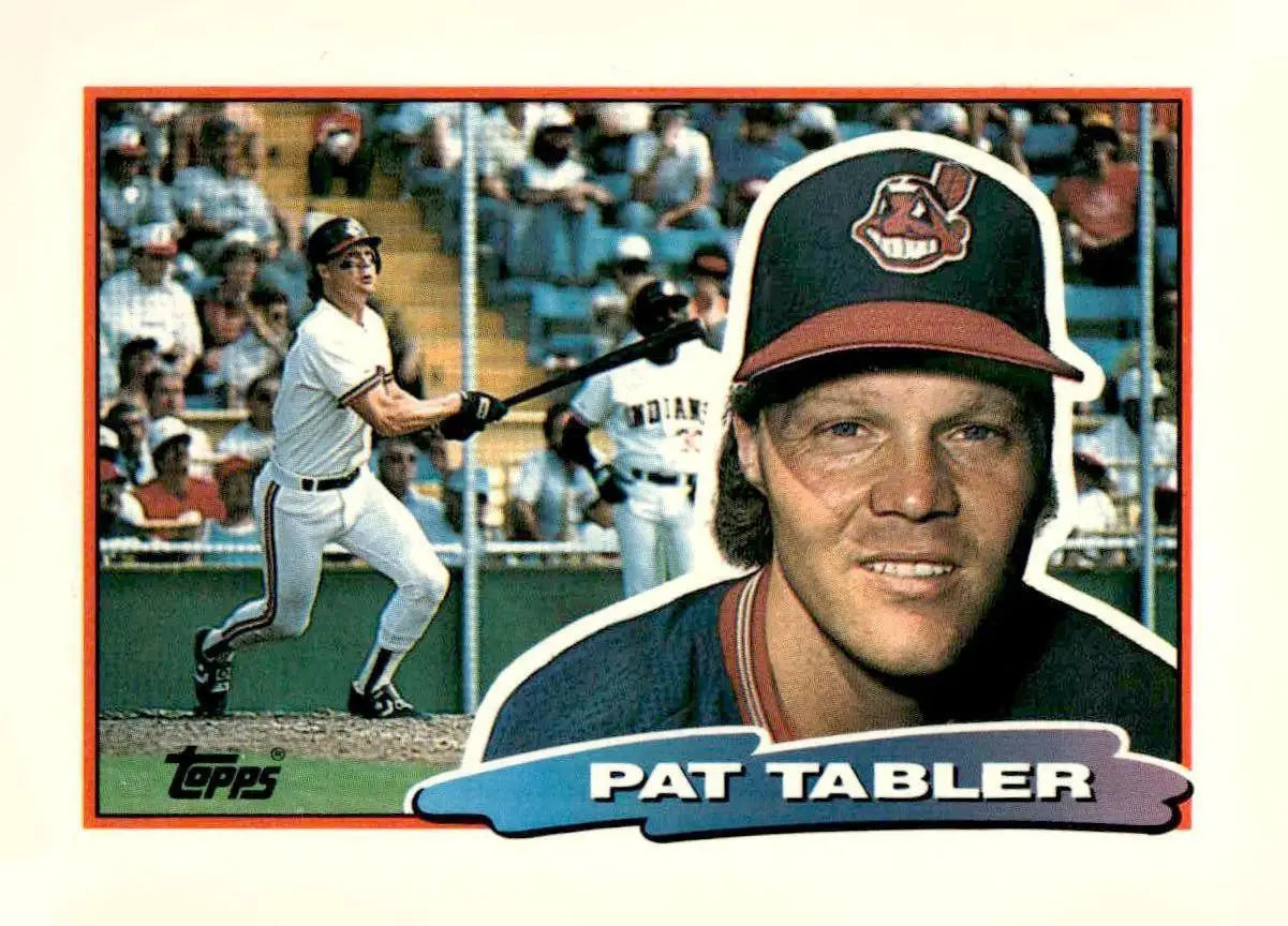 1990 Topps baseball card of Pat Tabler from 1988 Topps Big #173 featuring Pat Tabler baseball