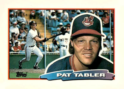 1990 Topps baseball card of Pat Tabler from 1988 Topps Big #173 featuring Pat Tabler baseball