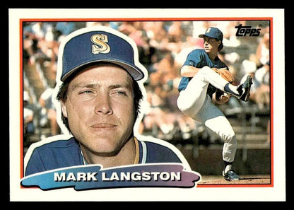 Vintage 1988 Topps Big Mark Langston baseball card featuring Mark Langston player image
