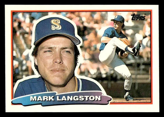 Vintage 1988 Topps Big Mark Langston baseball card featuring Mark Langston player image