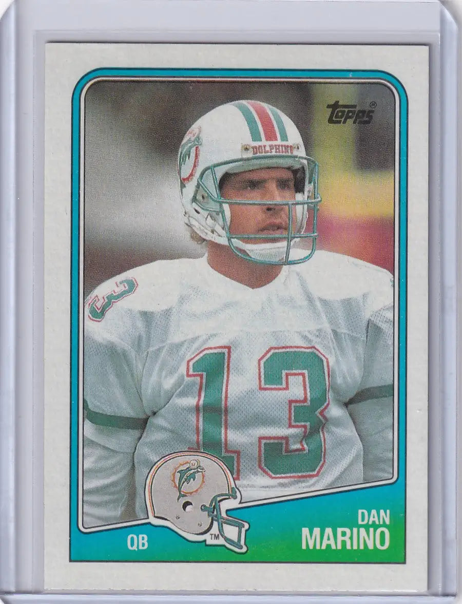 Dan Marino 1988 Topps Football card featuring Miami Dolphins quarterback legend