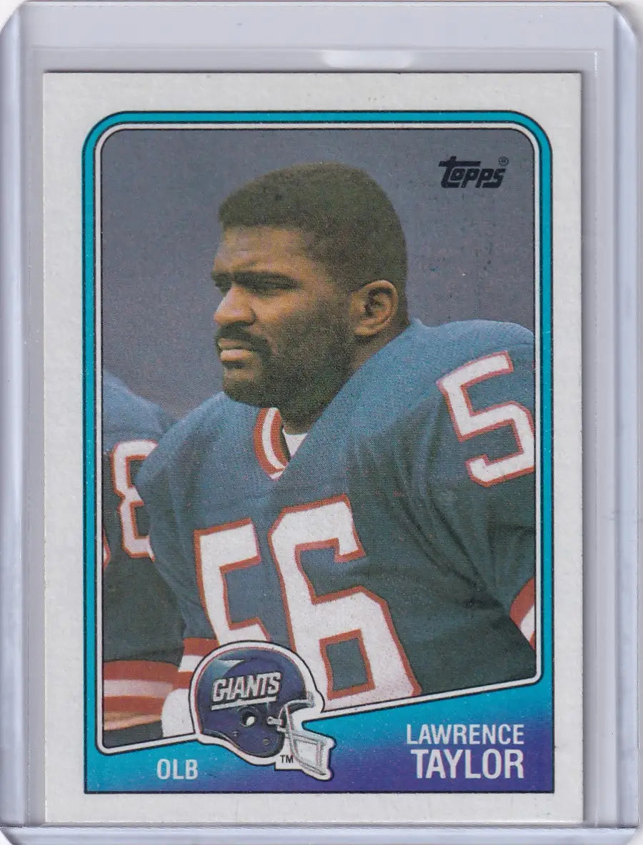 1988 Topps Football card featuring Lawrence Taylor of the New York Giants