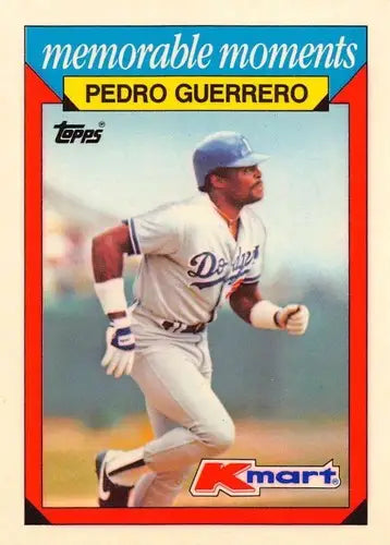 Original gloss Pedro Guerrero baseball card from 1988 Topps K-Mart Memorable Moments series