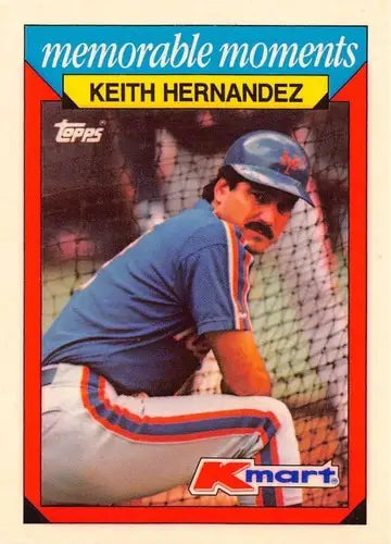 Original gloss Keith Hernandez baseball card from 1988 Topps K-Mart Memorable Moments series