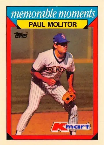 Original gloss of Paul Molitor baseball card from 1988 Topps K-Mart Memorable Moments