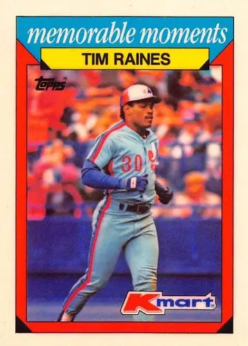 Original gloss of Tim Raines baseball card from 1988 Topps K-Mart Memorable Moments series