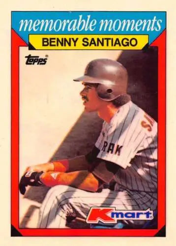 Original gloss of Benito Santiago baseball card from 1988 Topps K-Mart Memorable Moments series