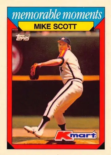 Original gloss of Mike Scott baseball card from 1988 Topps K-Mart Memorable Moments series