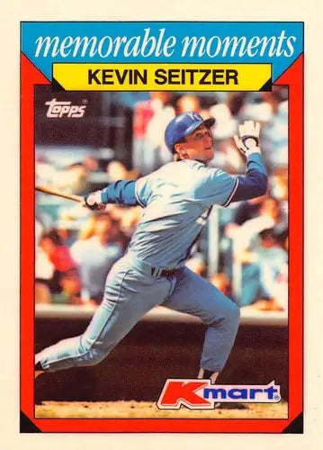 Original gloss Kevin Seitzer baseball card from 1988 Topps K-Mart Memorable Moments collection