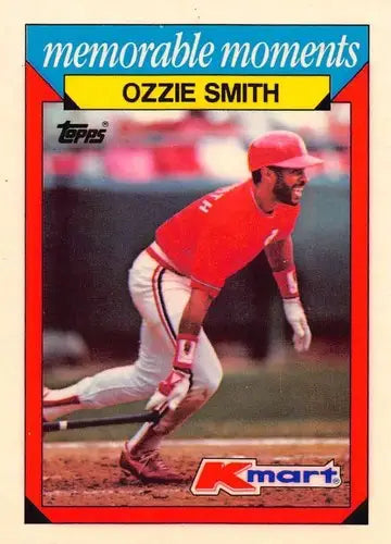 Original gloss Ozzie Smith baseball card from 1988 Topps K-Mart Memorable Moments