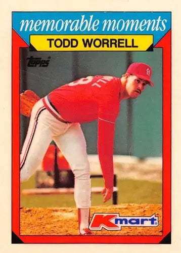 Original gloss 1988 Topps K-Mart memorable moments Todd Worrell baseball card with Cardinals