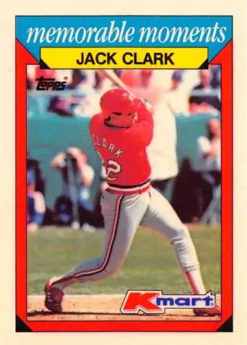 Original gloss Jack Clark baseball card from 1988 Topps K-Mart Memorable Moments