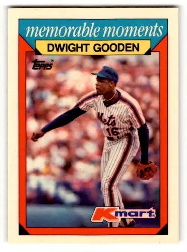 Original gloss Dwight Gooden baseball card from 1988 Topps Kmart memorabilia collection