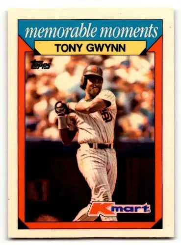 Original gloss 1988 Topps Kmart Memorable Moments Tony Gwynn baseball card imaging San Diego Padres