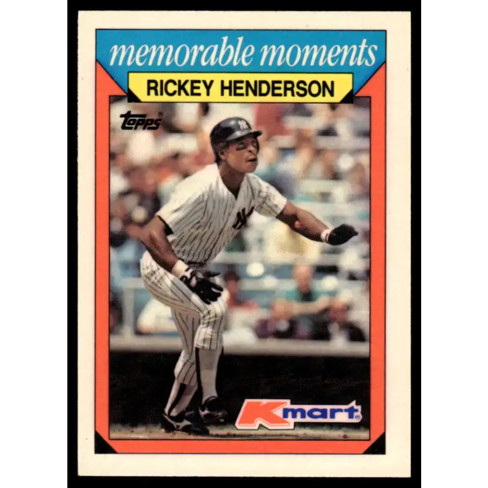 1988 Topps Kmart Memorable Moments #13 Rickey Henderson NM-MT New York Yankees Baseball Card