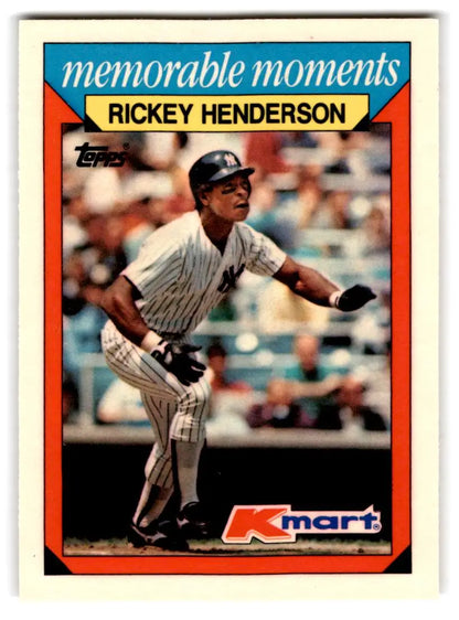 1988 Topps Kmart Memorable Moments #13 Rickey Henderson - Trading Card