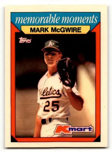 Original gloss 1988 Topps Kmart Memorable Moments Mark McGwire baseball card
