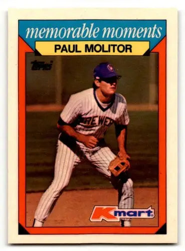 1988 Topps Kmart Memorable Moments #17 Paul Molitor Milwaukee Brewer ID:63200 - Baseball Card Single