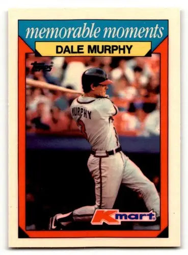 Original gloss Dale Murphy baseball card from 1988 Topps Kmart Memorable Moments collection