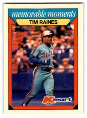 1988 Topps Kmart Memorable Moments #19 Tim Raines Montreal Expos BASEBALL Cards