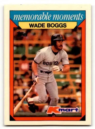 Original gloss Wade Boggs baseball card from 1988 Topps Kmart Memorable Moments