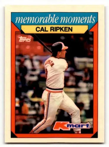 Cal Ripken 1988 Topps Kmart Memorable Moments baseball card with original gloss