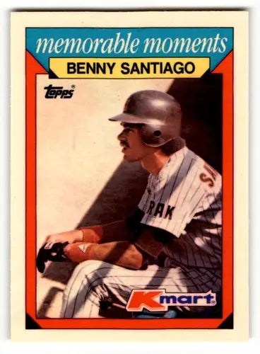 Original gloss of Benny Santiago baseball card from Topps Kmart Memorable Moments series