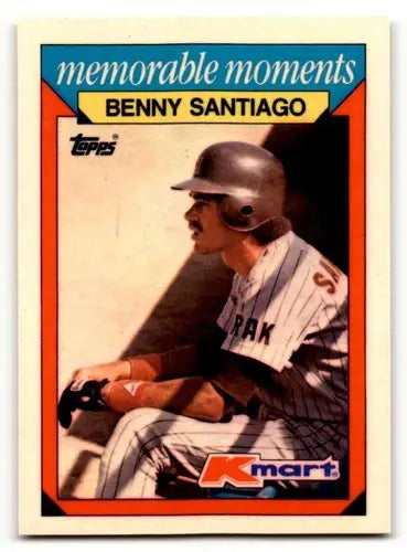 Original gloss 1988 Topps Kmart Benny Santiago baseball card displayed in product listing