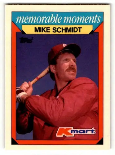 Original gloss of Mike Schmidt baseball card from 1988 Topps Kmart Memorable Moments series