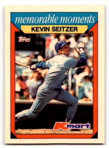 Original gloss Kevin Seitzer baseball card from 1988 Topps Kmart memorable moments series