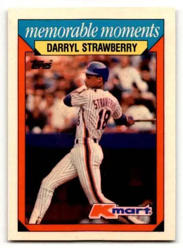 Original gloss Darryl Strawberry baseball card from 1988 Topps Kmart Memorable Moments