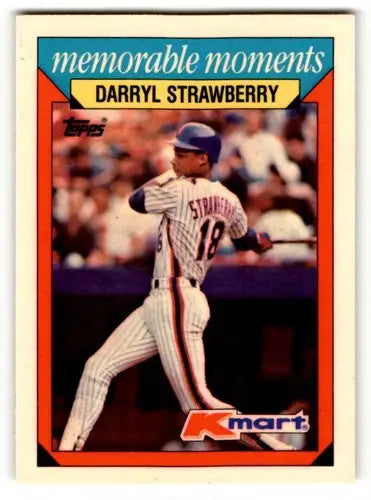 Original gloss Darryl Strawberry baseball card from Topps Kmart 1988 Memorable Moments