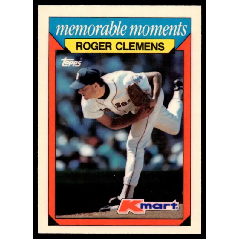 1988 Topps Kmart Memorable Moments #7 Roger Clemens EX/NM Boston Red Sox Baseball Card - Baseball Card Single