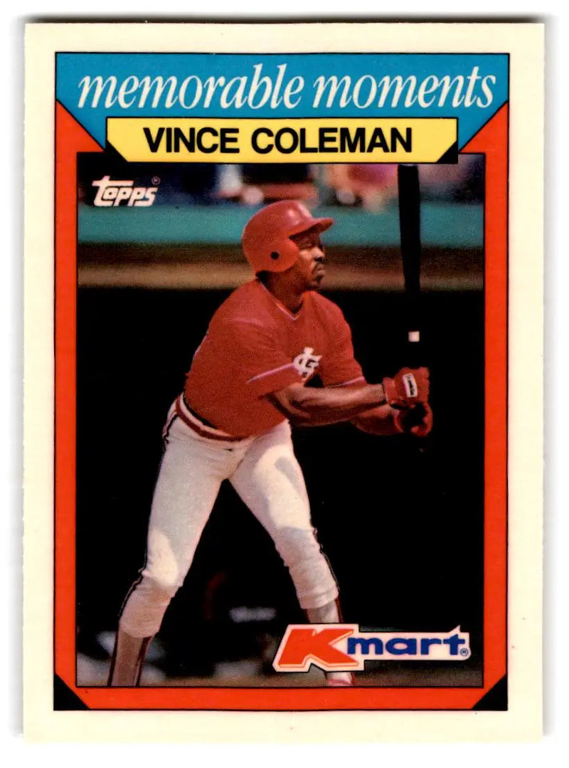 1988 Topps Kmart Memorable Moments #8 Vince Coleman - Baseball Card Single