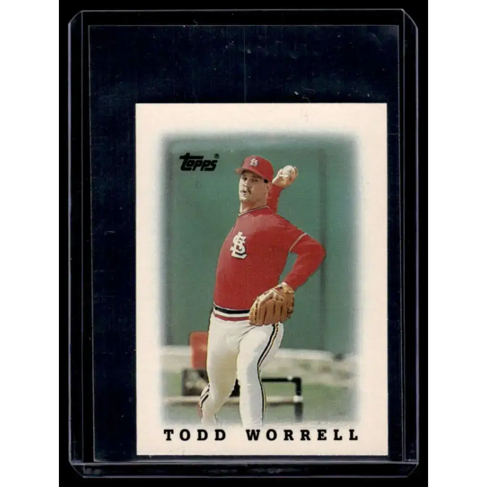 1988 Topps Major League Leaders Minis #73 Todd Worrell EX St. Louis Cardinals Baseball Card